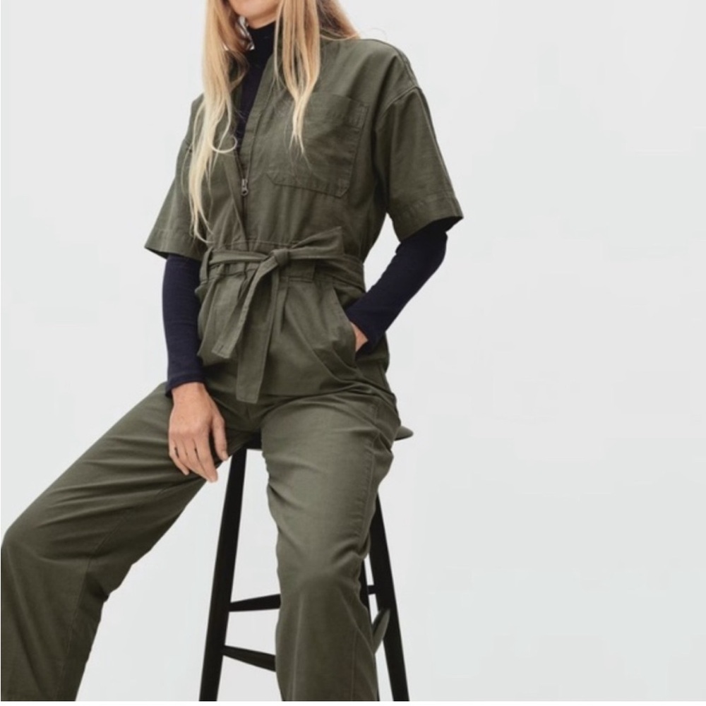 Lucky Brand Large Olive Green Utility Jumpsuit NWT